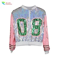 

YIZHIQIU ladies fashion clothes sequin bomber jacket for women