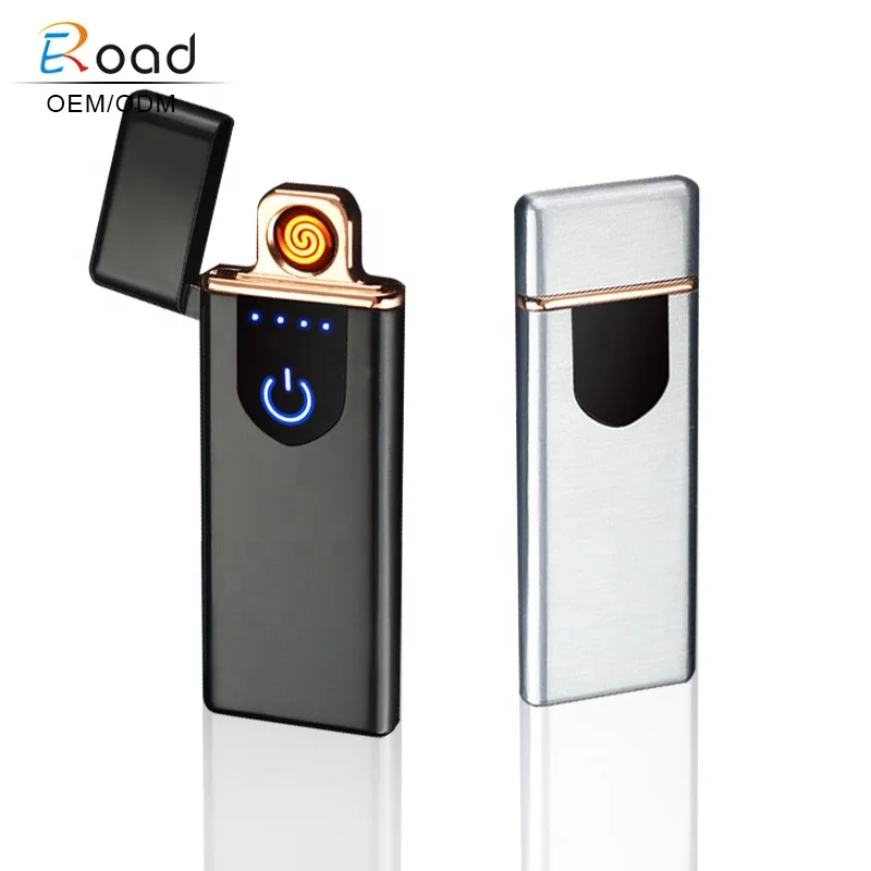 

Custom Made Print Logo Led Party Gift Cheap Battery Rechargeable Usb Electric Lighter, Blue;red;silver;gold