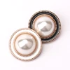 fancy zinc alloy pearl stone button for lady coats