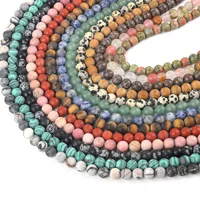 

Natural Gemstone Frosted Tiger Eye Amethyst Agate Loose Beads For DIY Bracelet Necklace