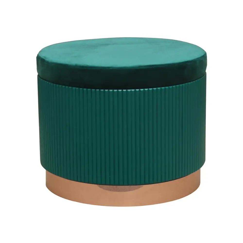 

Amazon modern round green velvet ottoman stool