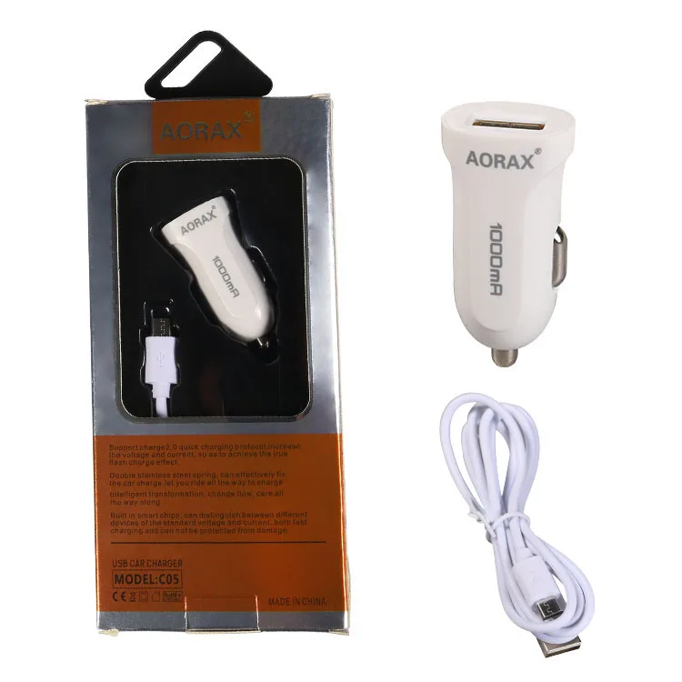 
2019 New Arrival 1Usb Car Charger Power Adapter For Smartphones 