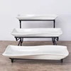 White 3 tiers hotel used dinner decoration fruit charger plates wedding