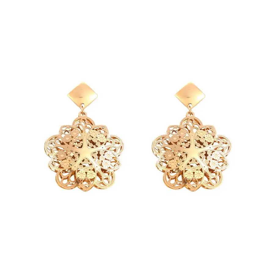 

91281 xuping charm jewelry 18K gold color Hollow flower fashion earrings for women