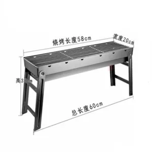 Image of stainless steel BBQ charcoal grill BBQ tool set Outdoor portable Folding carbon Burn oven