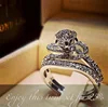 Luxury Female Big Finger Ring Set Crystal 925 Silver Bridal Ring Promise Zircon Engagement Rings For Women 2019 New Year Gifts