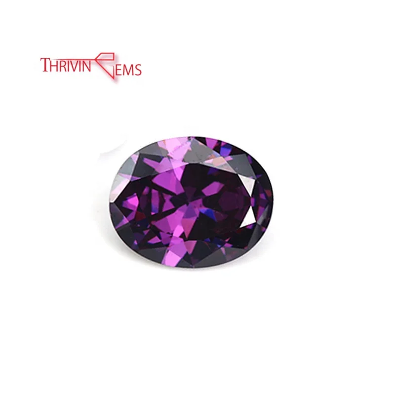 

Thriving Gems Synthetic Loose Oval Amethyst Cubic Zirconia Stones for Rings