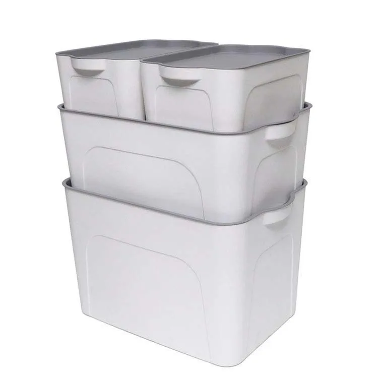 

amazon 2018 top sale plastic stacking wig storage box warehouse, White;gray