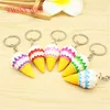 2019 china supplier 3d pvc cute felt ice cream keychain 056