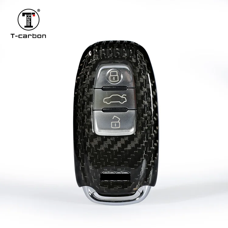 

T-carbon real carbon fiber Black Color flip key Applicable model for Audi