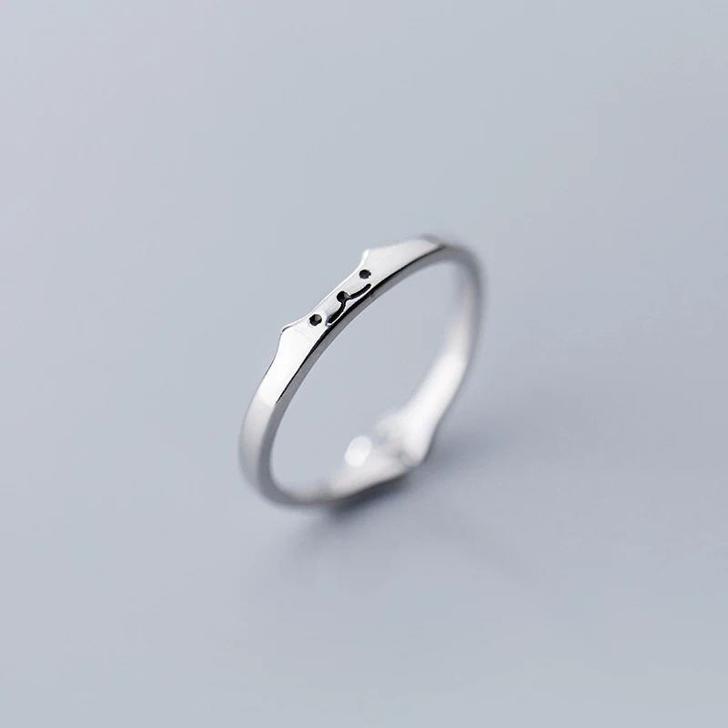 

925 Sterling Silver Lovely Kitty Cat Adjustable Finger Rings Women Wholesale Jewelry 2019