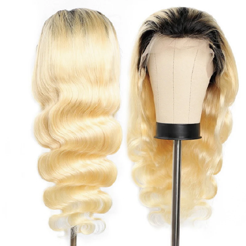 

Malaysian Hair Blonde Human Hair 613 Lace frontal Straight wigs Blonde russian hair extension