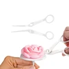 Kitchen Bakeware Cream Roses Decorating Scissors Flower Lifters For Cutting Flowers Cake Pastry Transfer Tool White Color