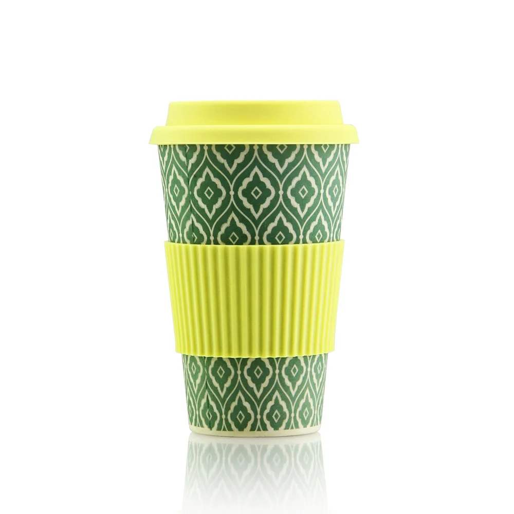 

Ecofriendly bamboo fibre coffee cups 400ml with silicone lid, Can be custimized