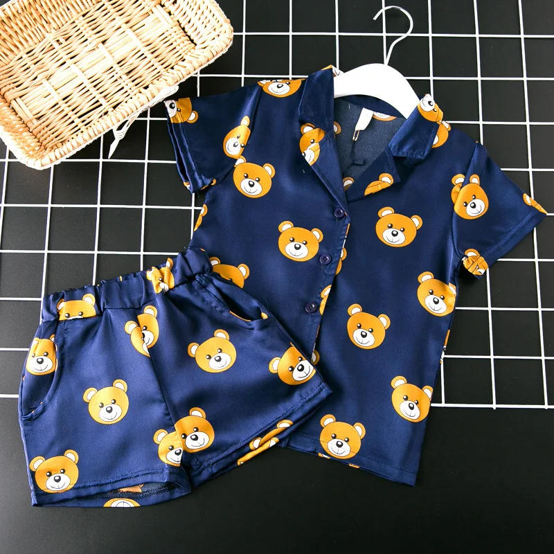

spring summer 2019 two sets children's clothes satin pajamas, Picture