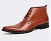 European version of the high shoe men's cowhide short boots pointed tie
