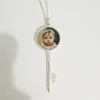2019 Personalized Photo Letters Key Shape Necklace Copper Plated Silver Custom Colorful Picture Engraved Choker Gift for Lover