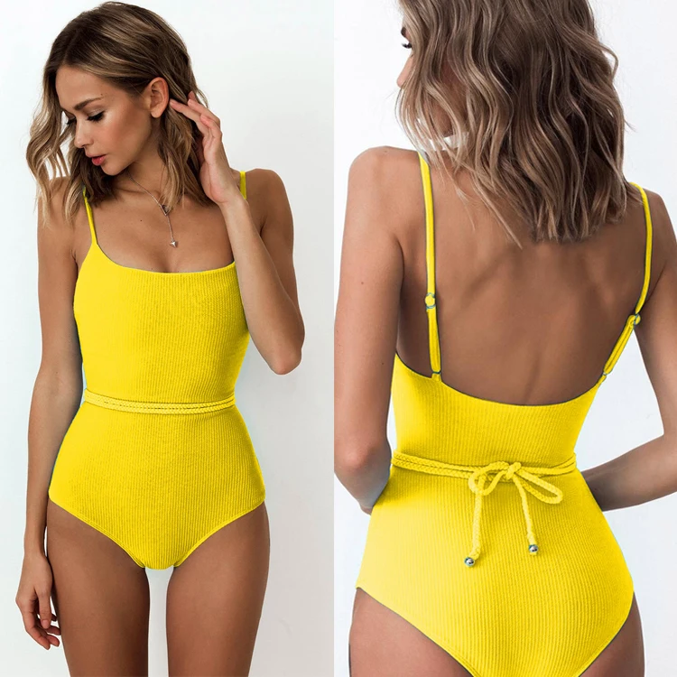 

Free Shipping Women Swimwear Hot Japanese cloth waistband backless swimwear 18 Sexy Girl High Cut One Piece Swimsuit