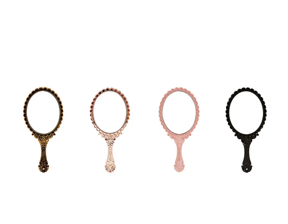 

Creative Retro Custom Cosmetic Mirror with Handle Makeup Mirror Portable Pocket Mirror, Customized color