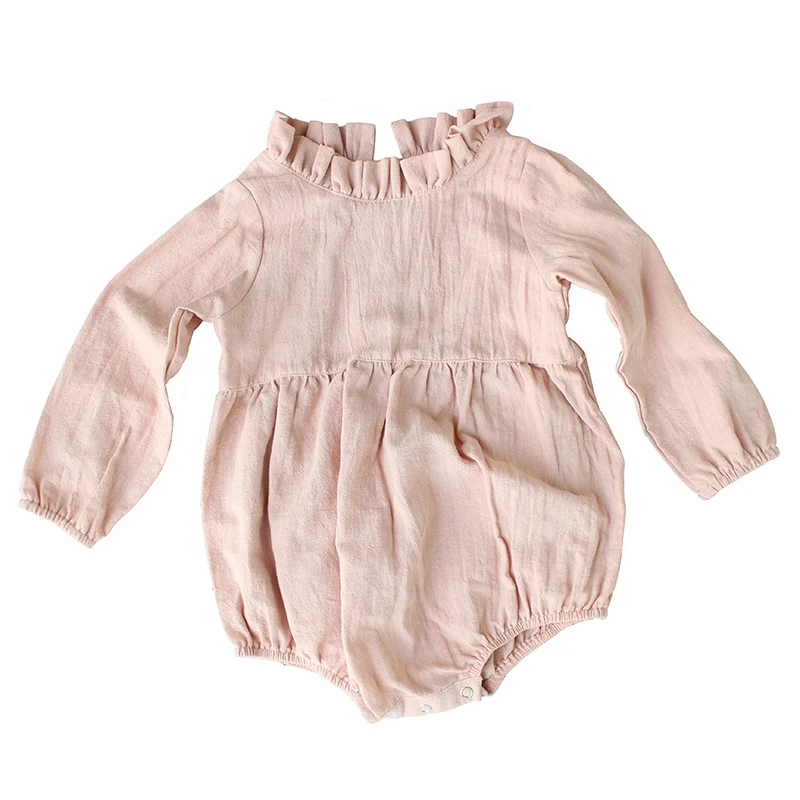 

Cotton Linen Oversized Baby Clothes Organic Fashion Playsuits Baby Rompers, Khaki/pink/white/brown