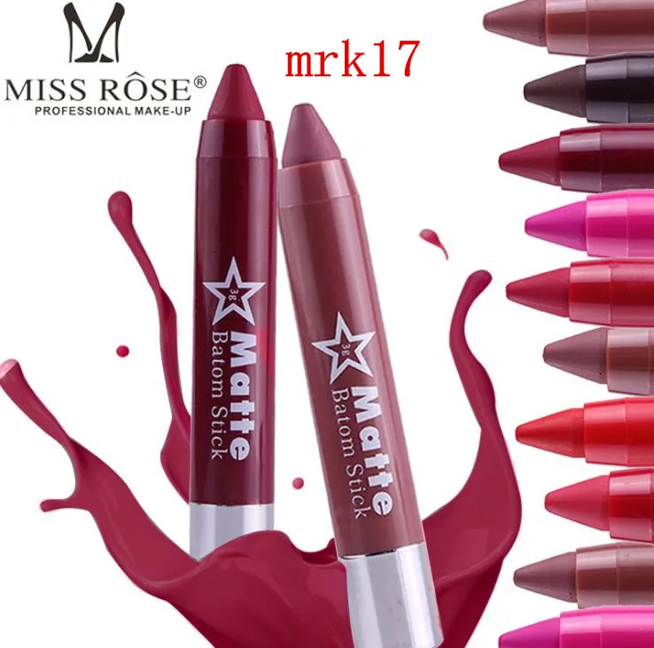

Ready To Ship professional Miss Rose 10 Matte colors Lipstick Crayon High quality Crayon Lipstick Pen