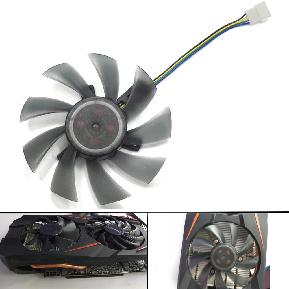 

85MM T129215SU 4Pin Cooling Fan For Gigabyte GTX 1050 1060 1070 960 RX 470 480 570 580 Graphics Card Cooler Fan DIY