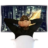 50 cheap anti glare ir touch screen plat panel interactive smart tv with pc home use