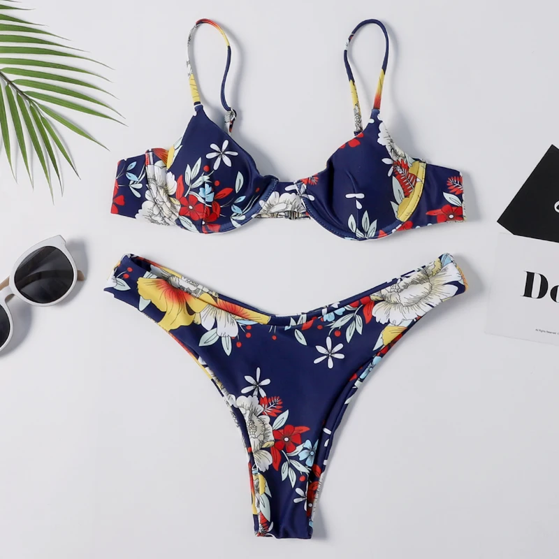 

CrazyBuy New Arrival Underwire Spaghetti Straps womens bikini, Dark blue