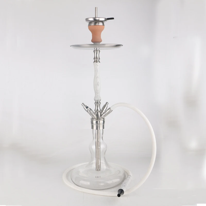 

wholesale stainless steel SS wooden narguile Glass Shisha Hookah with silicone hoses