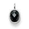 Lady black stone sterling silver cabochon pendant setting