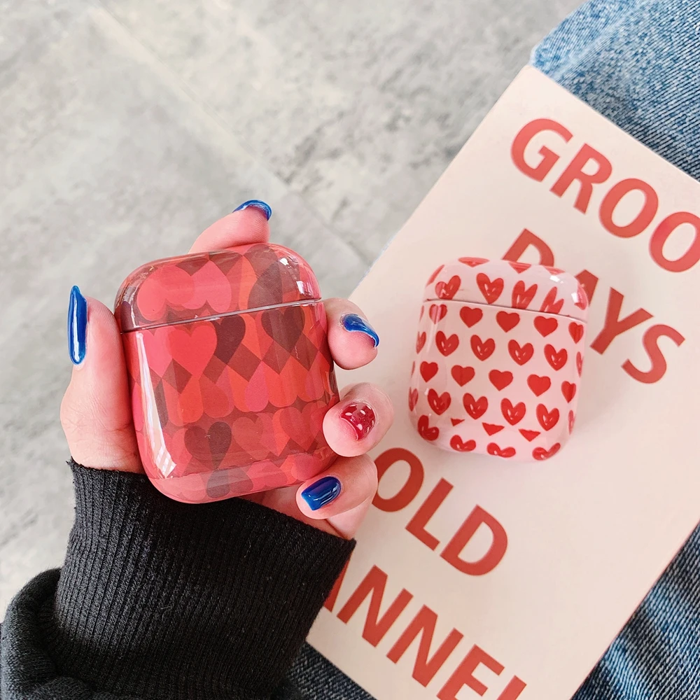 

Lovely Heart Design for Airpod Case Accessories Custom Cute Full Protective Portable Wireless Charging Case