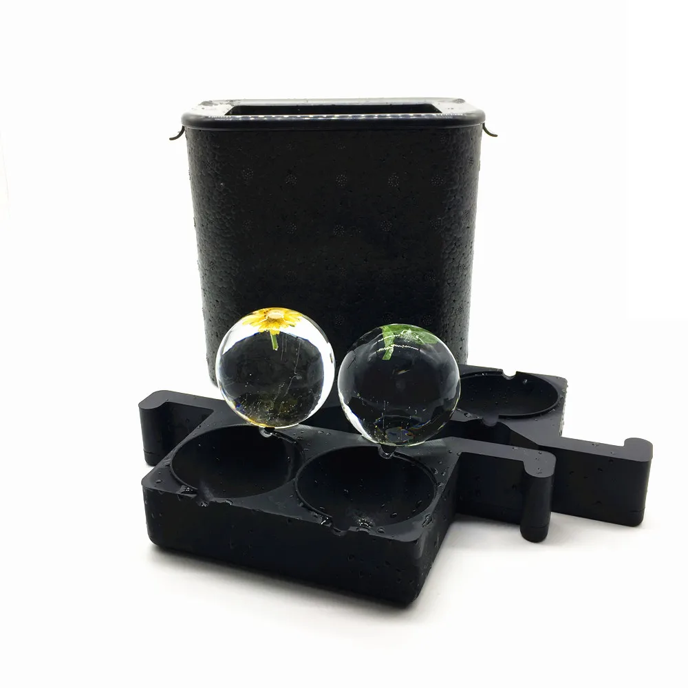 

Wholesale 2.5 inch Ice Ball Mold FDA Silicone Sphere Ice Ball , Silicone Ice Ball Maker with Lid, Black or customized