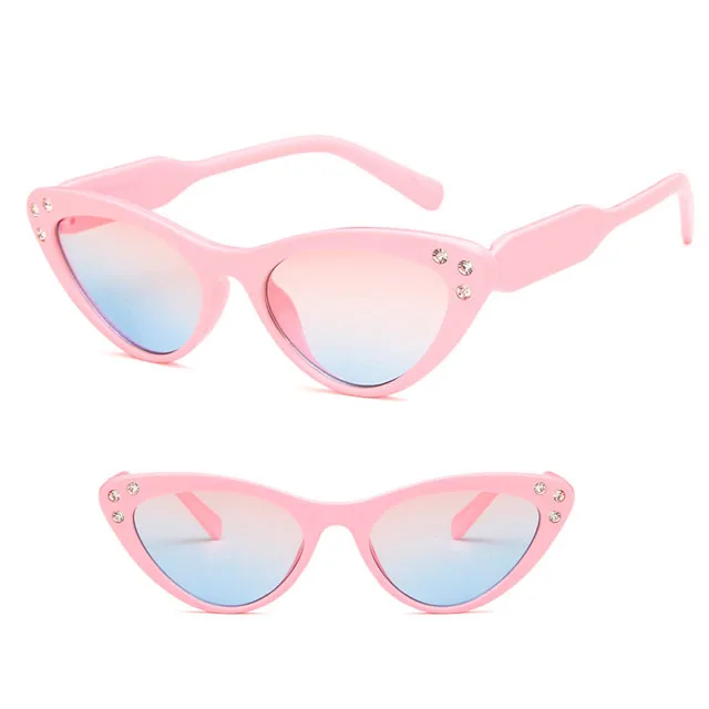 

DLK1803 Children's cat's eyes Boys and girls bling bling Sunglasses