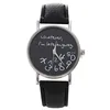 Free Shipping Women Leather Watches Bracelet Casual Female Clock Men Whatever I am Late Anyway Letter Print Relogio