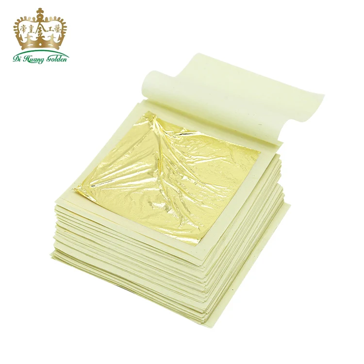 
9.33x9.33cm 24k pure edible gold foil sheets for cake decoration 