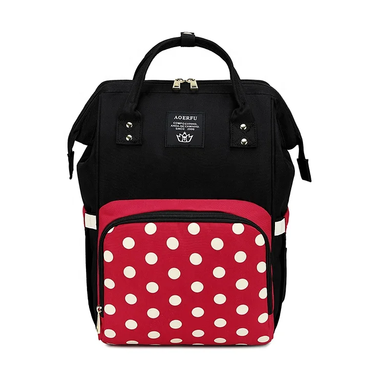 

Wholesale Monogrammed dot Multi-Function Large Capacity Diaper Bag, Same as picture