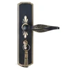 Classical Southeast Asian style luxury rock-grained brass door handle lock set with plate for villa interior CL-0551