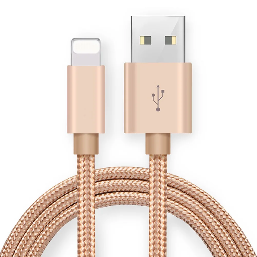 

1m 3Ft Nylon Braided Fast Charging USB Charger Cable Charge Cord Data Cable for iPhone 6 7 8 Plus X Xmas iPad 4 5 air pro, Blue;red;pink;gold;grey;silver