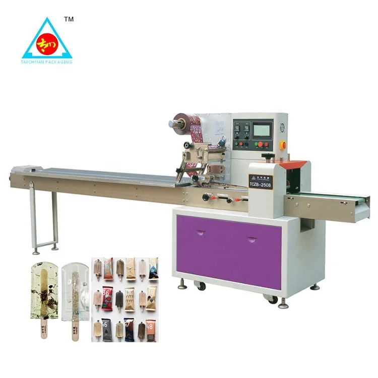 
Fully automatic horizontal wrapping flow pack packing machine ice cream lolly popsicle packaging machine  (62103957889)
