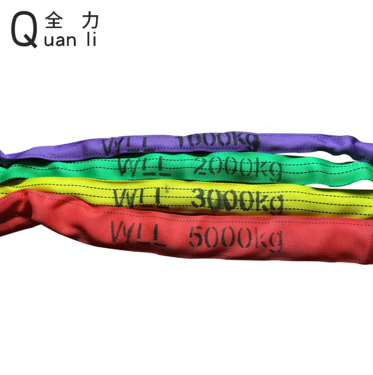 
3T(1T-500T) Polyester soft endless Round Webbing lifting Sling/Round sling/endless round sling 