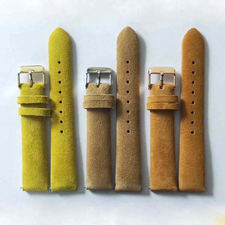 

Multicolor SUEDE Genuine Leather Strap With Quick Release Soft Watch Band