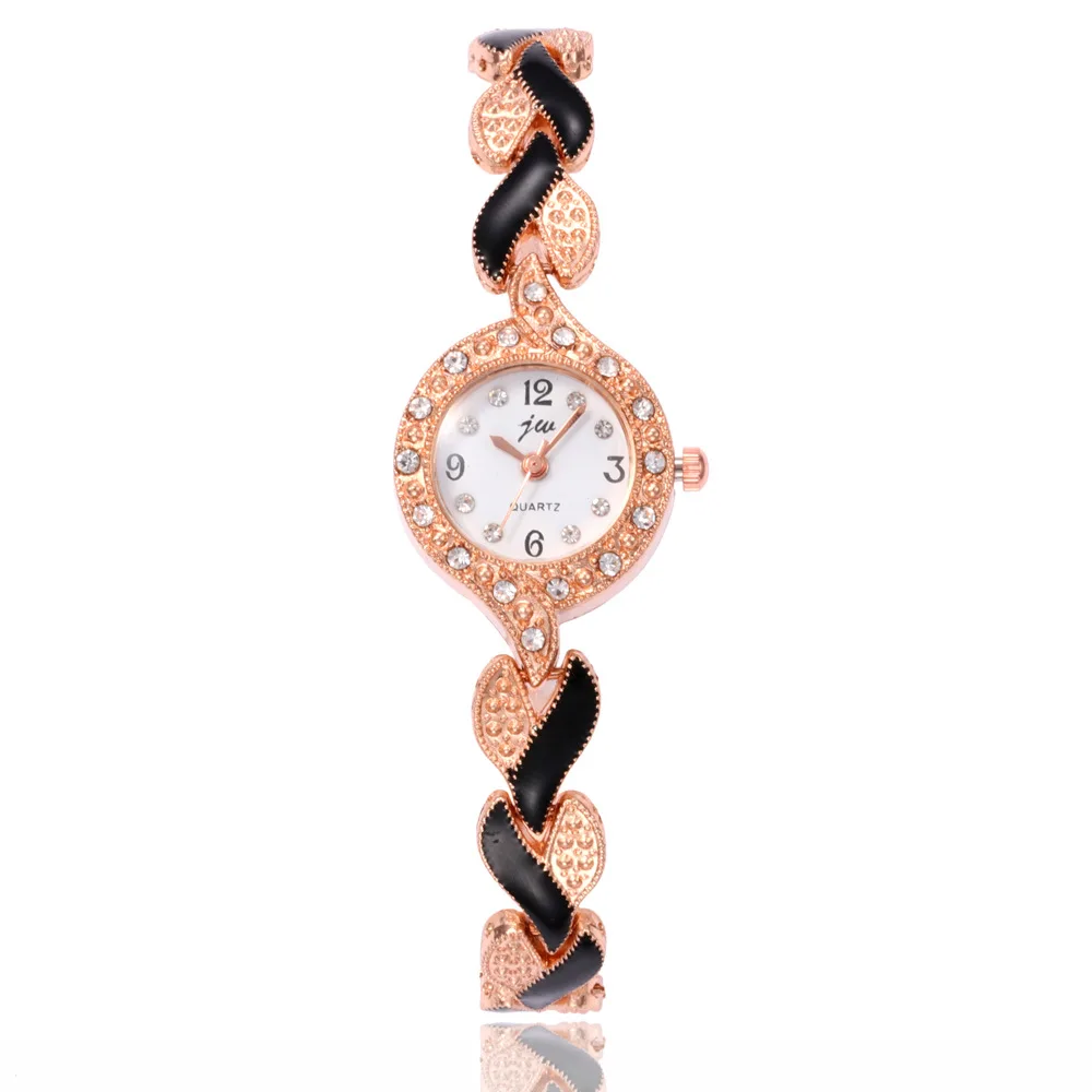 

New Fashion Rhinestone Watches Women Luxury Stainless Steel Bracelet watches Lady Quartz Dress Watches, 5 colors