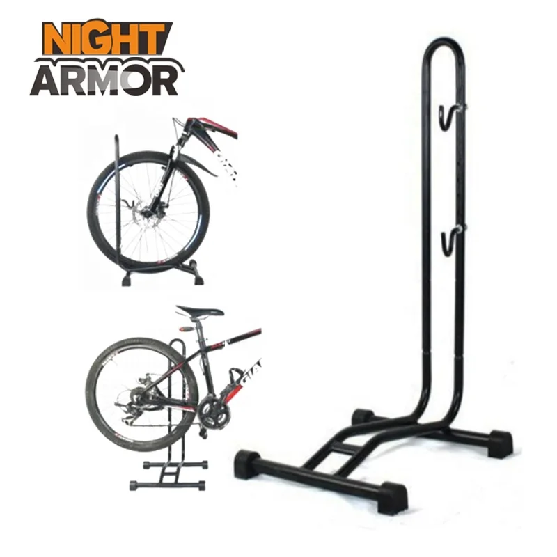 

2 in 1 Mountain Bikes Parking Racks Floor Standing Racks Bike Cycling Repair Stand Display Rack, Black
