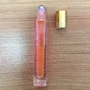 LUXURY Beautiful Styling Square Stainless Steel Rollers Glass Bottles With Gold Caps