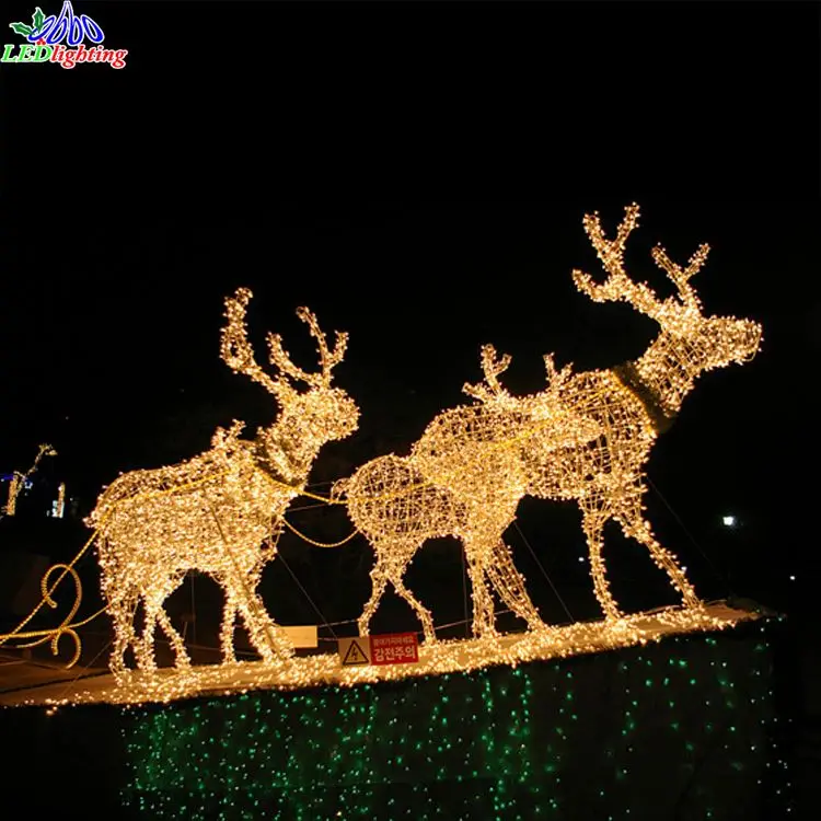 Large Outdoor 3D Led Christmas Reindeer Motif Light