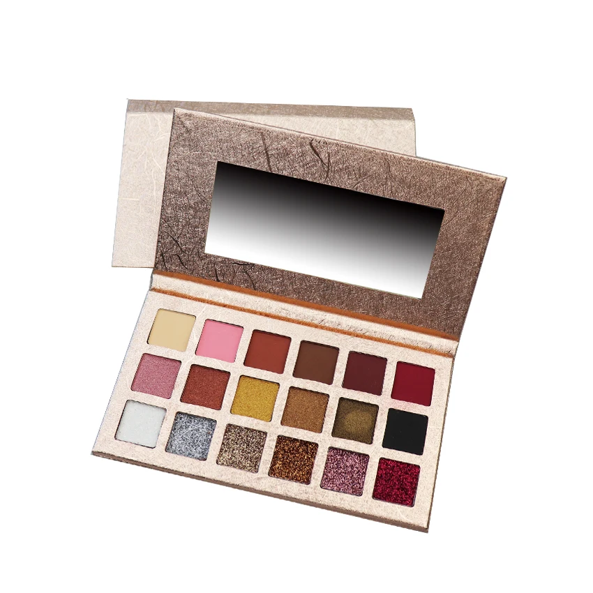 

New Design Glitter Paper 18 Color Private Label Eyeshadow Palette, Multi-colored