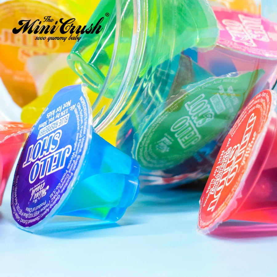 
Tropical Fruit Cocktail in Cups, Vodka Jello Shot Syringe 