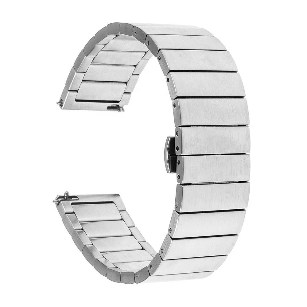 

One Link Stainless Steel Solid Butterfly Buckle Chain Bracelet Strap Watch Band for Samsung Gear S3