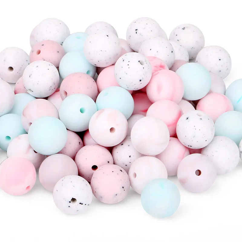 
9mm/12mm/15mm/19mm Bpa Free Soft Round Jewelry Baby Silicone Teething Bead 