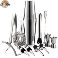 

13Pcs/Set Stainless Steel Cocktail Shaker Drink Kit 600ml/750ml Bars Set Tools For Bar Home Gift